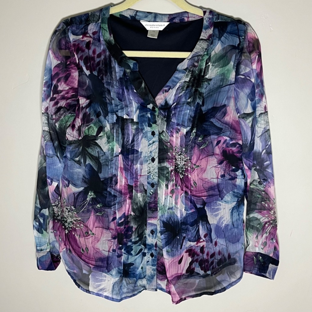 Christopher & Banks Petite Floral Blouse - Picture 6 of 7